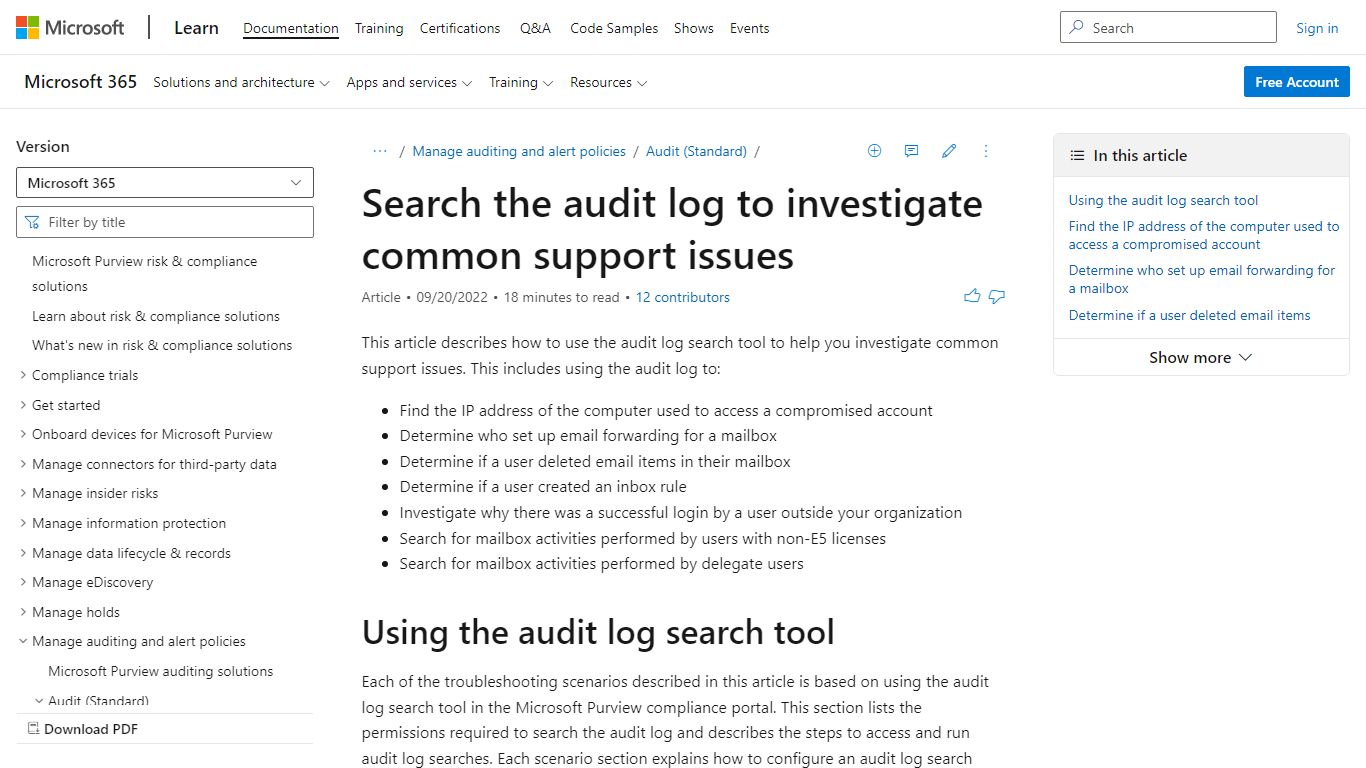 Search the audit log to troubleshoot common scenarios - Microsoft ...